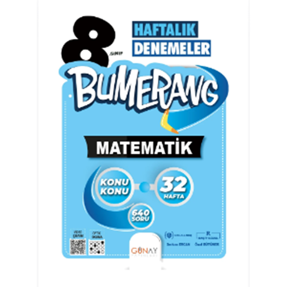 8. SINIF Bumerang 32 Haftalık Matematik Denemeleri