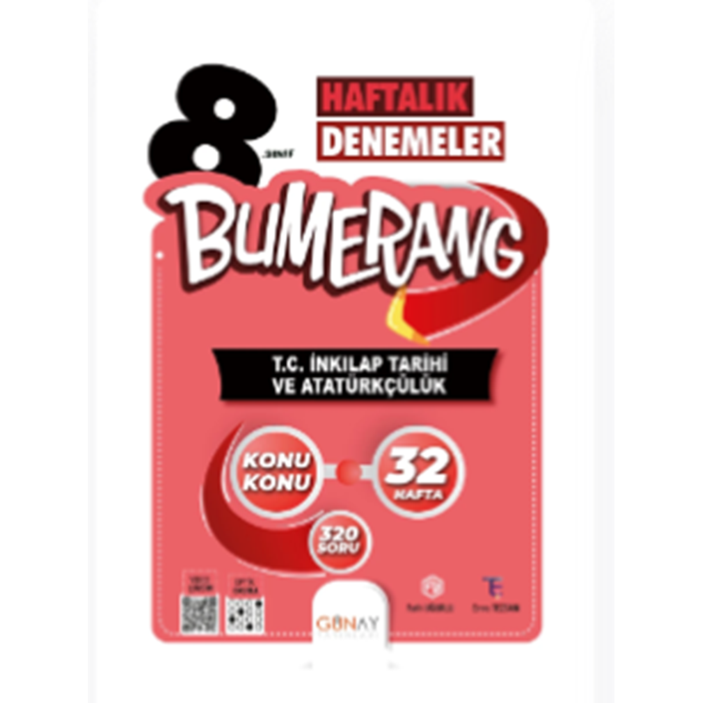 8. SINIF Bumerang 32 Haftalık T.C. İnkılap Tarihi ve Atatürkçülük Denemeleri