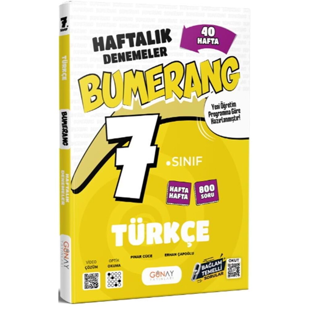 7.SINIF Bumerang 32 Haftalık Türkçe Denemeleri