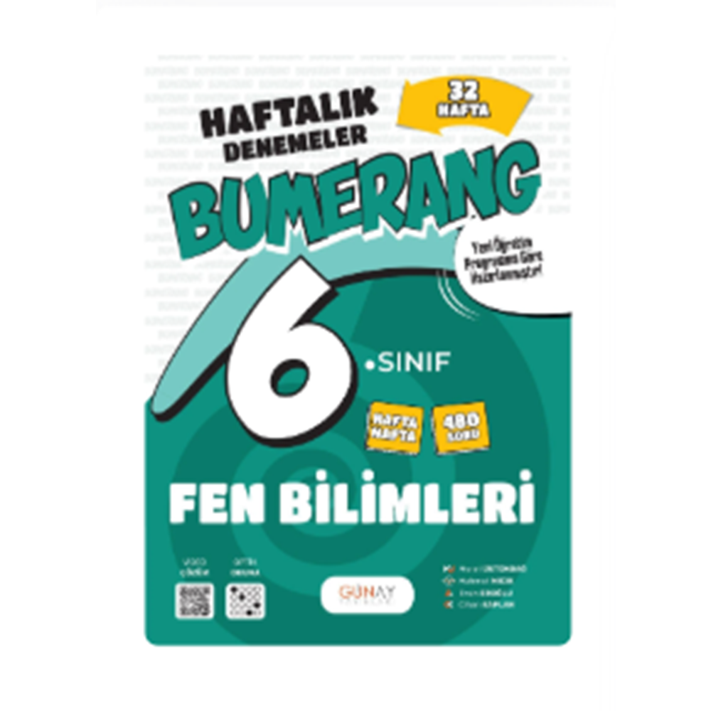 6. SINIF Bumerang 32 Haftalık Fen Bilimleri Denemeleri