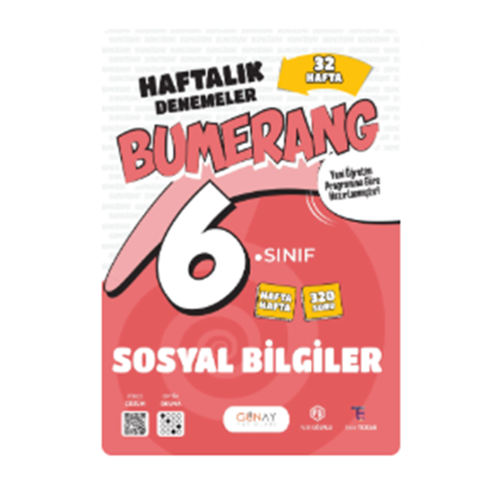 6. SINIF Bumerang 32 Haftalık Sosyal Bilgiler Denemeleri