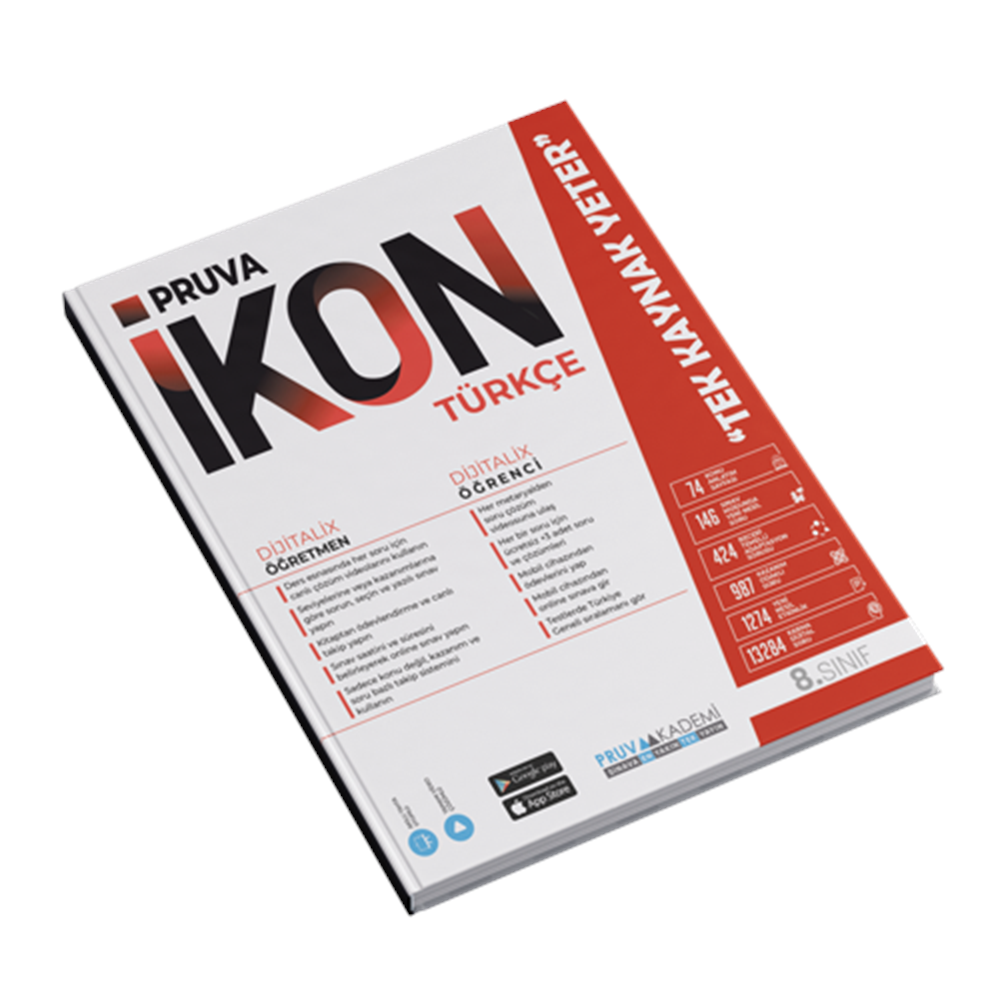 PRUVA 8. SINIF İKON ETKİNLİKLİ SORU BANKASI TÜRKÇE