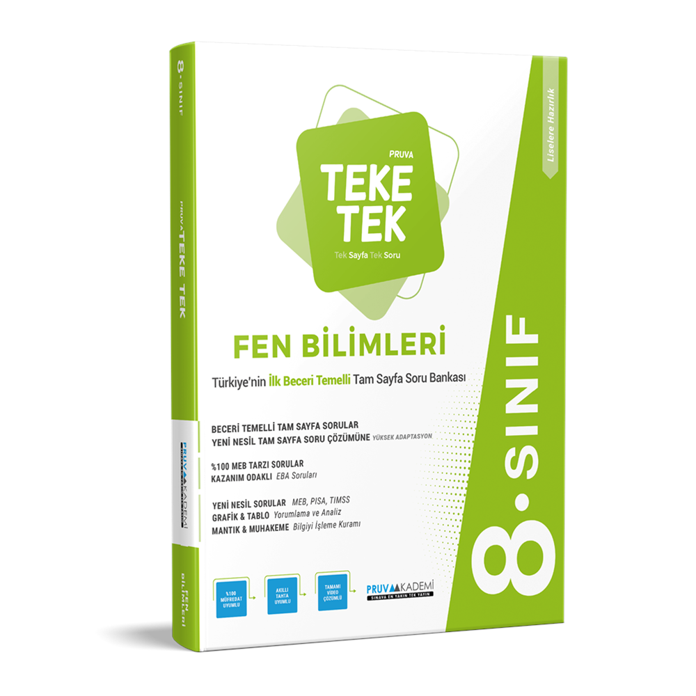 PRUVA 8. SINIF TEKE TEK SORU BANKASI FEN BİLİMLERİ