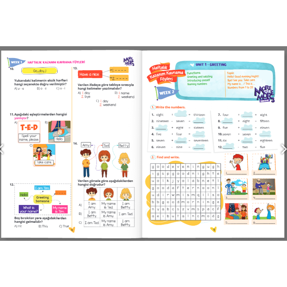 3.SINIF MORE & MORE KAZANIM KAVRAMA FÖYLERİ (40 FÖY)
