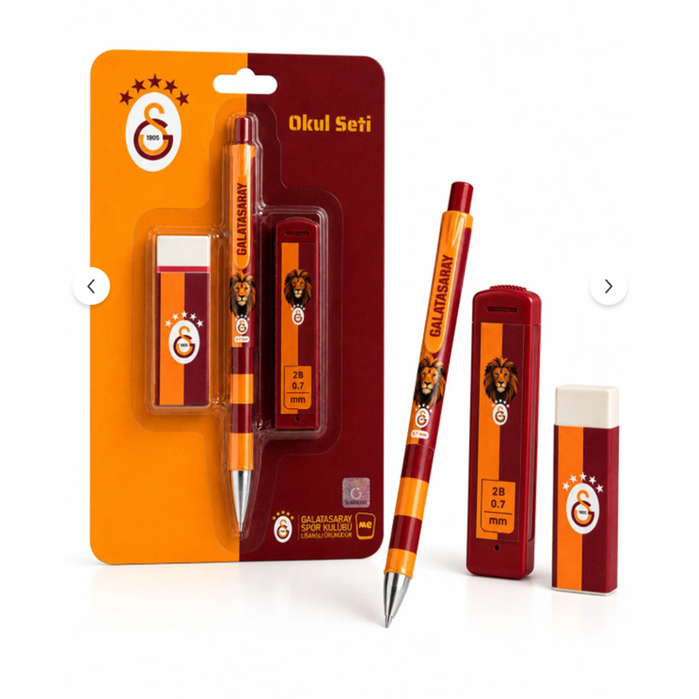 GALATASARAY VERSATİL KALEM SİLGİ VE 07.UÇ BLİSTER SET
