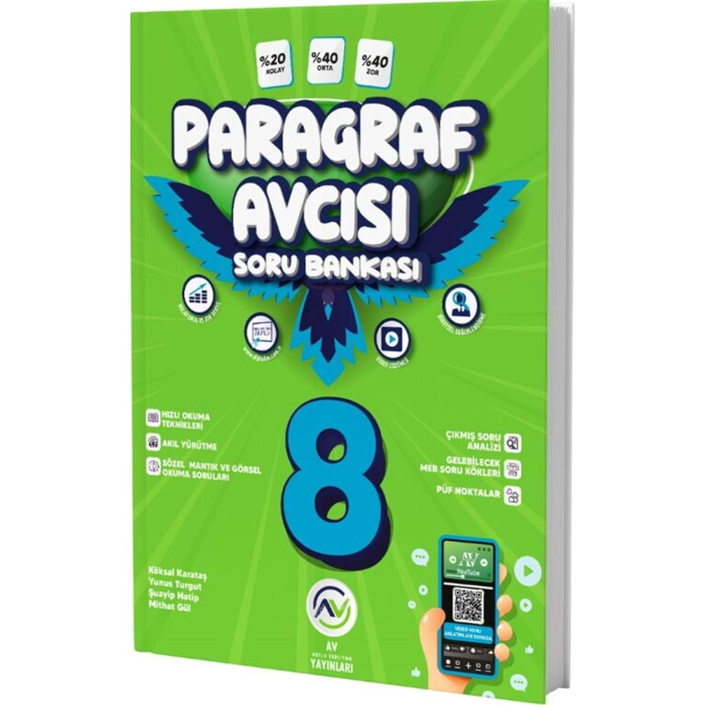 AV YAYINLARI 8.SINIF PARAGRAF AVCISI SORU BANKASI