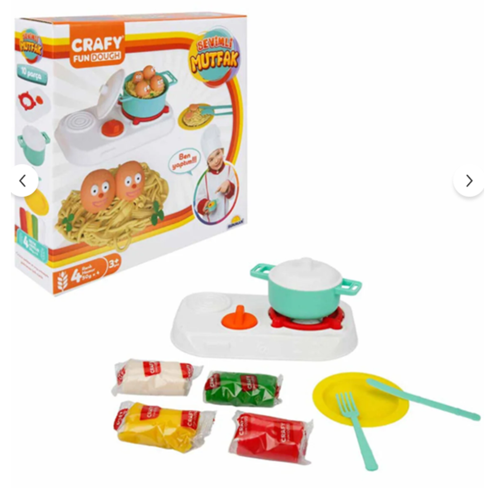Sunman Crafy Oyun Hamur Seti Sevimli Mutfak Hamurlu 200 gr 10 Parça