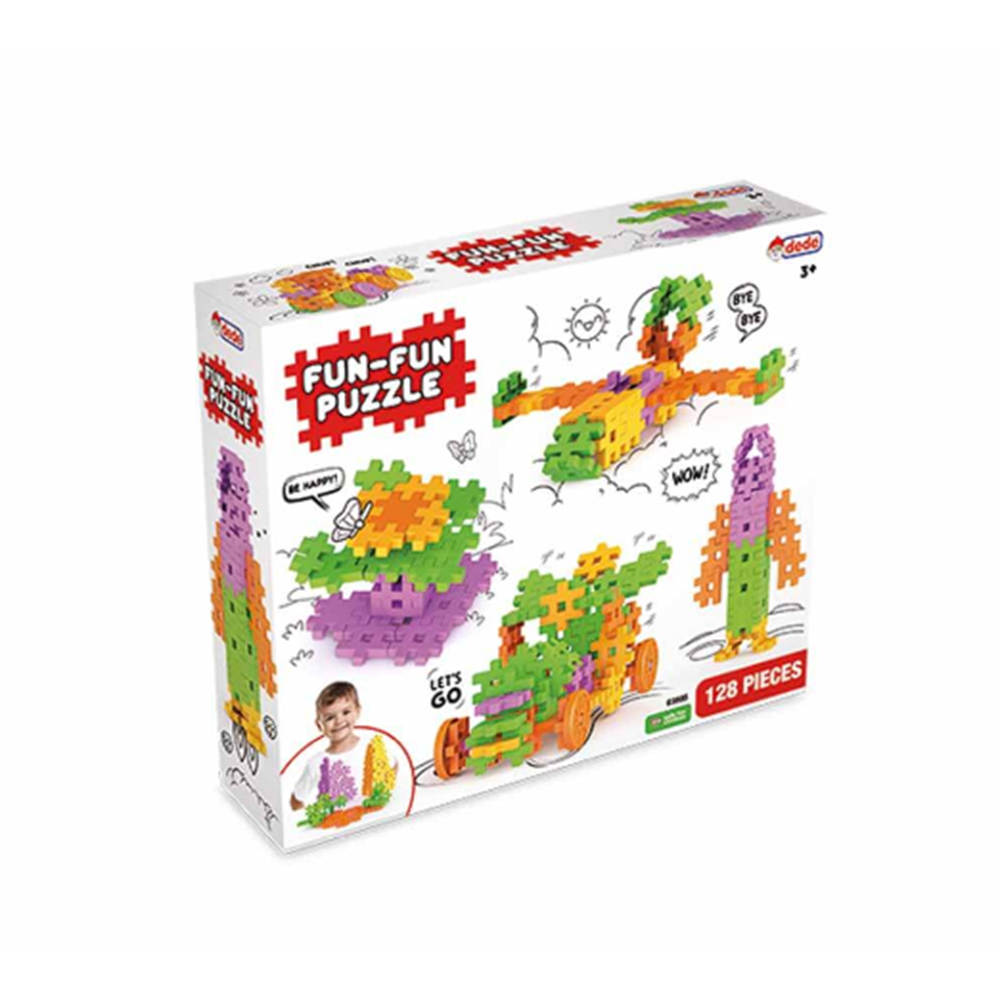 FunFun Puzzle (128 Parça) - Lego Setleri - Geometrik Oyuncak