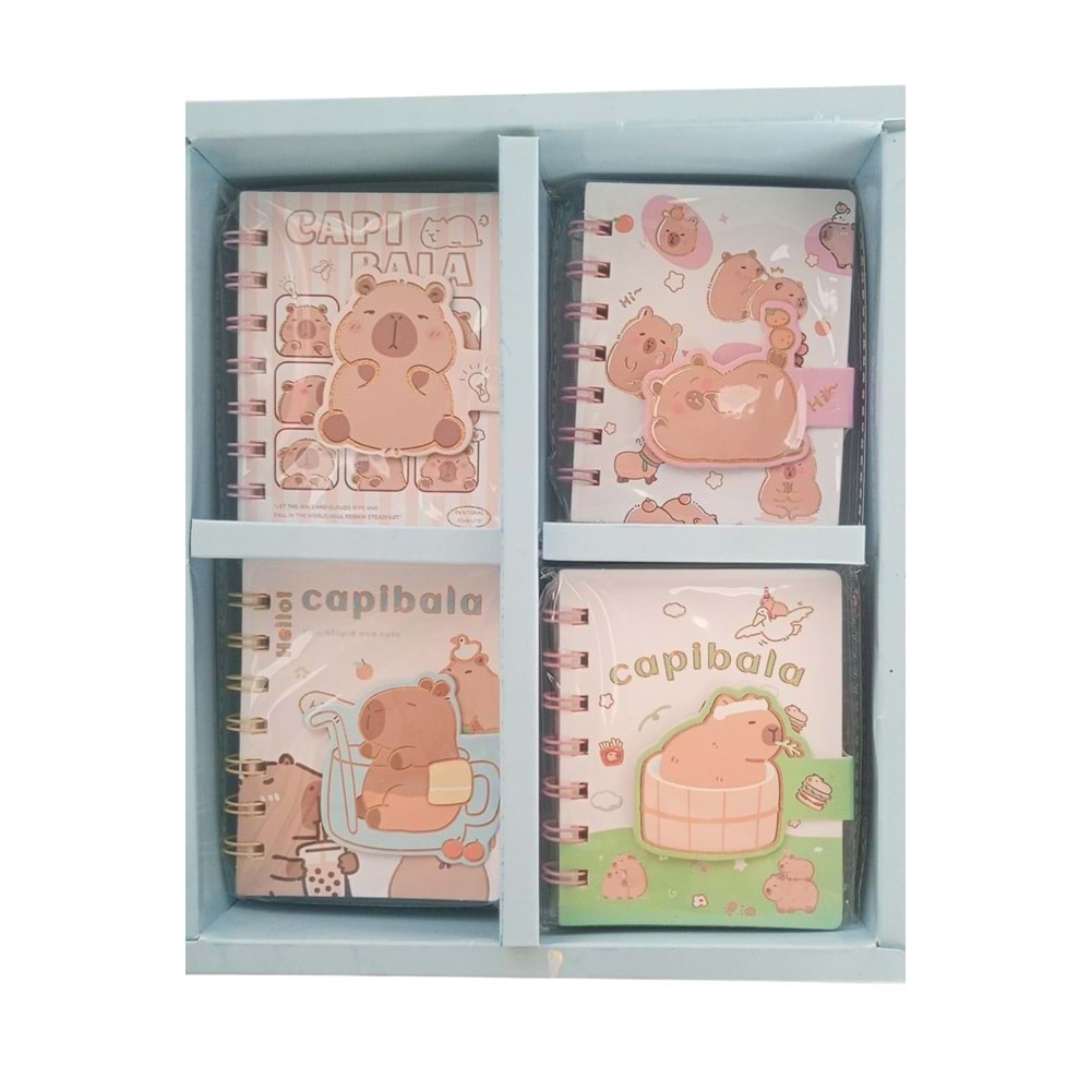 Mikro Velcro Coil Spiralli Mini Not Defteri Çizgili 80 Yp A7