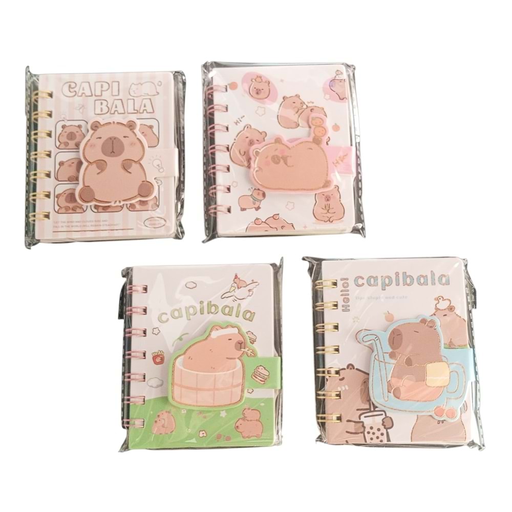 Mikro Velcro Coil Spiralli Mini Not Defteri Çizgili 80 Yp A7