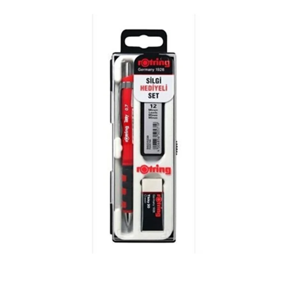 ROTRING TIKKY MIN SILGI 3'LU OKUL SETI- 0.7 KIRMIZI