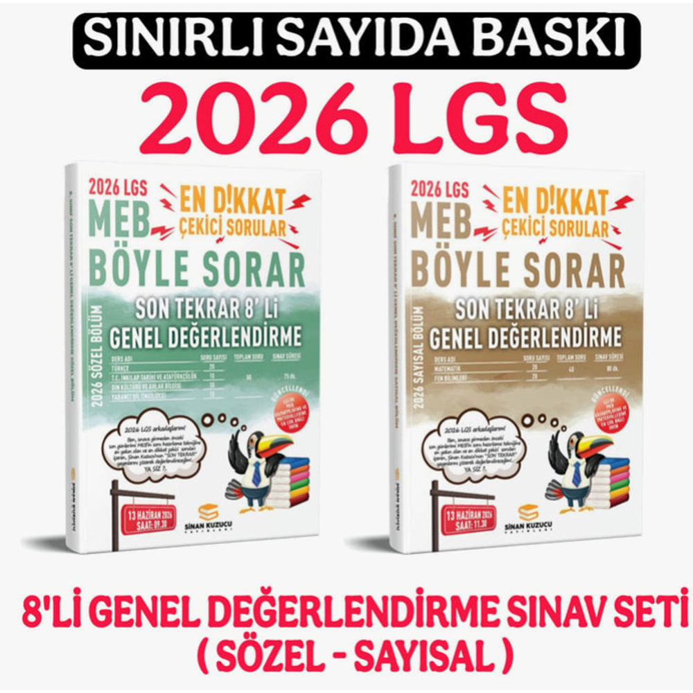 SİNAN KUZUCU 8.SINIF SON TEKRAR 8 Lİ DEĞEĞERLENDİRME SINAVI