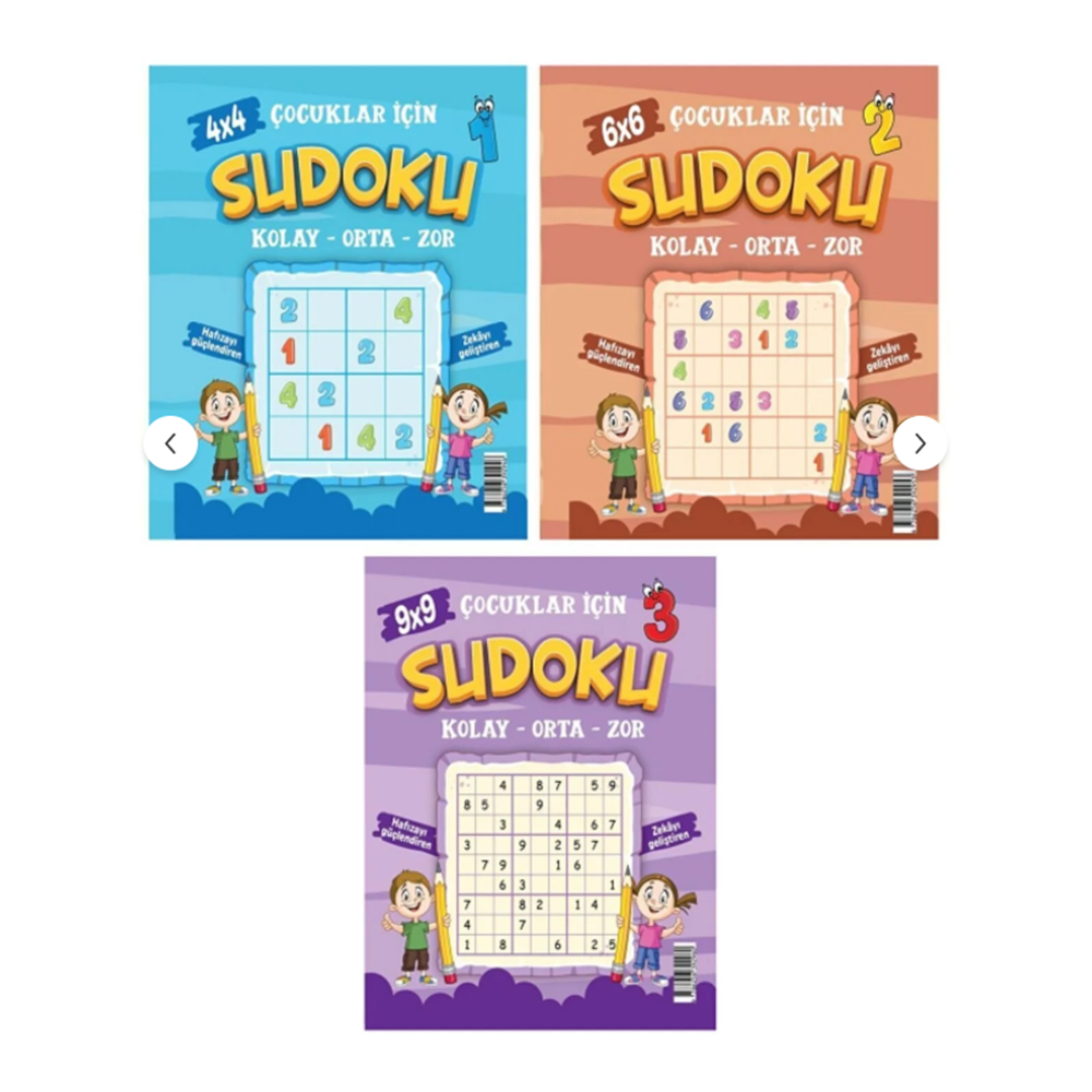 ÇOCUKLAR İÇİN SUDOKU SETİ KOLAY-ORTA-ZOR