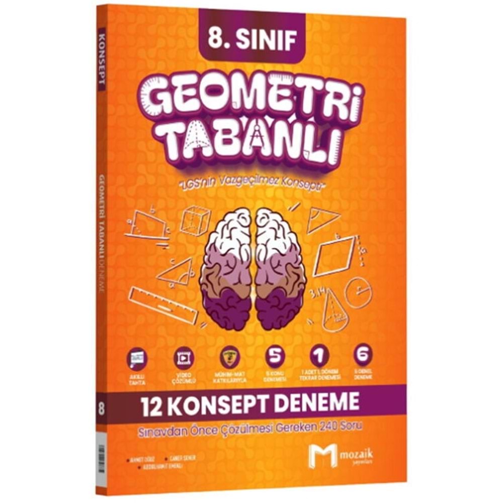 MOZAİK 8.SINIF GEOMETRİ TABANLI 12 KONSEPT DENEME
