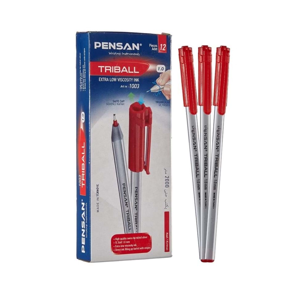 PENSAN TRİBALL TÜKENMEZ KALEM KIRMIZI