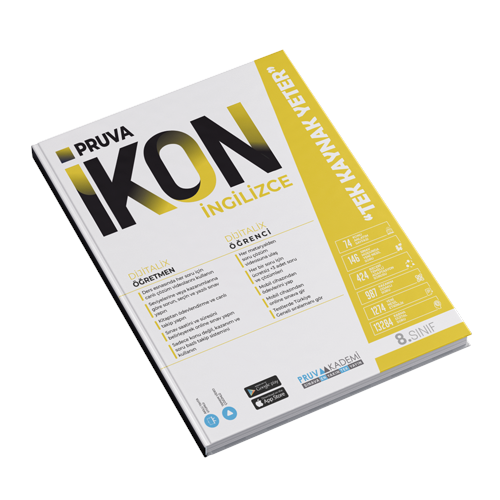 PRUVA 8. SINIF İKON ETKİNLİKLİ SORU BANKASI İNGİLİZCE (KUŞE KAĞIT)