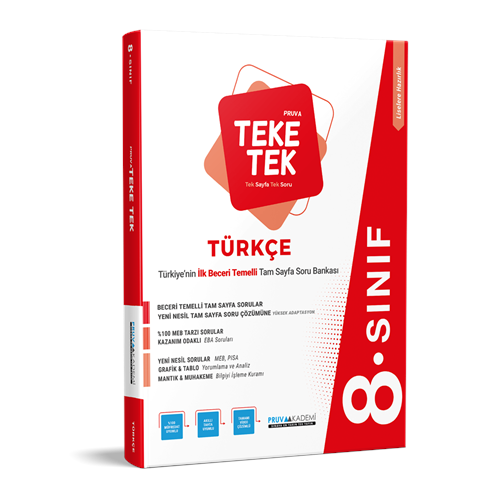PRUVA 8. SINIF TEKE TEK SORU BANKASI TÜRKÇE