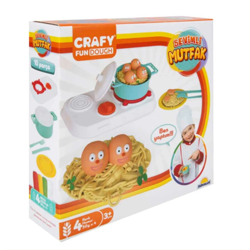 Sunman Crafy Oyun Hamur Seti Sevimli Mutfak Hamurlu 200 gr 10 Parça