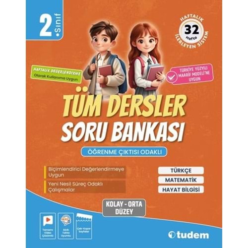 TUDEM 2.SINIF TÜM DERSLER SORU BANKASI