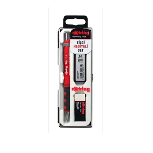 ROTRING TIKKY MIN SILGI 3'LU OKUL SETI- 0.7 KIRMIZI