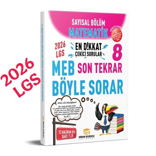 SİNAN KUZUCU 2026 LGS SAYISAL BÖLÜM SON TEKRAR MATEMATİK SORU BANKASI