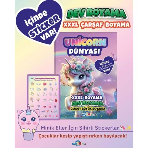 Unicorn Dünyası (Boyama Kitabı) 90*64 (2 adet) Dev Boyama