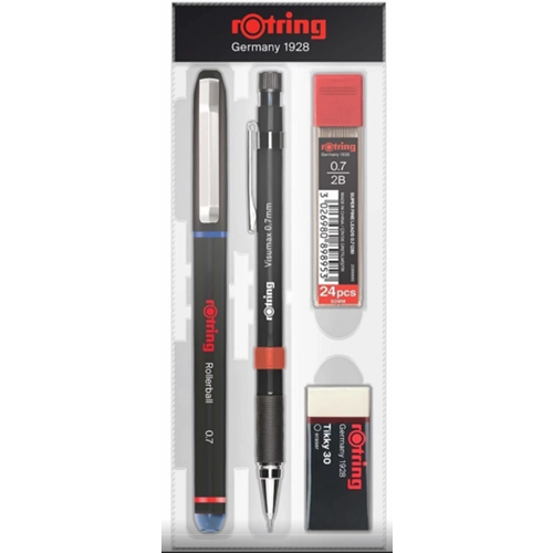 ROTRING VISUMAX + MAVİ ROLLER + MİN + SİLGİ 4'LÜ OFİS SETİ - 0.7 mm