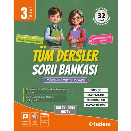 TUDEM 3. SINIF TÜM DERSLER SORU BANKASI