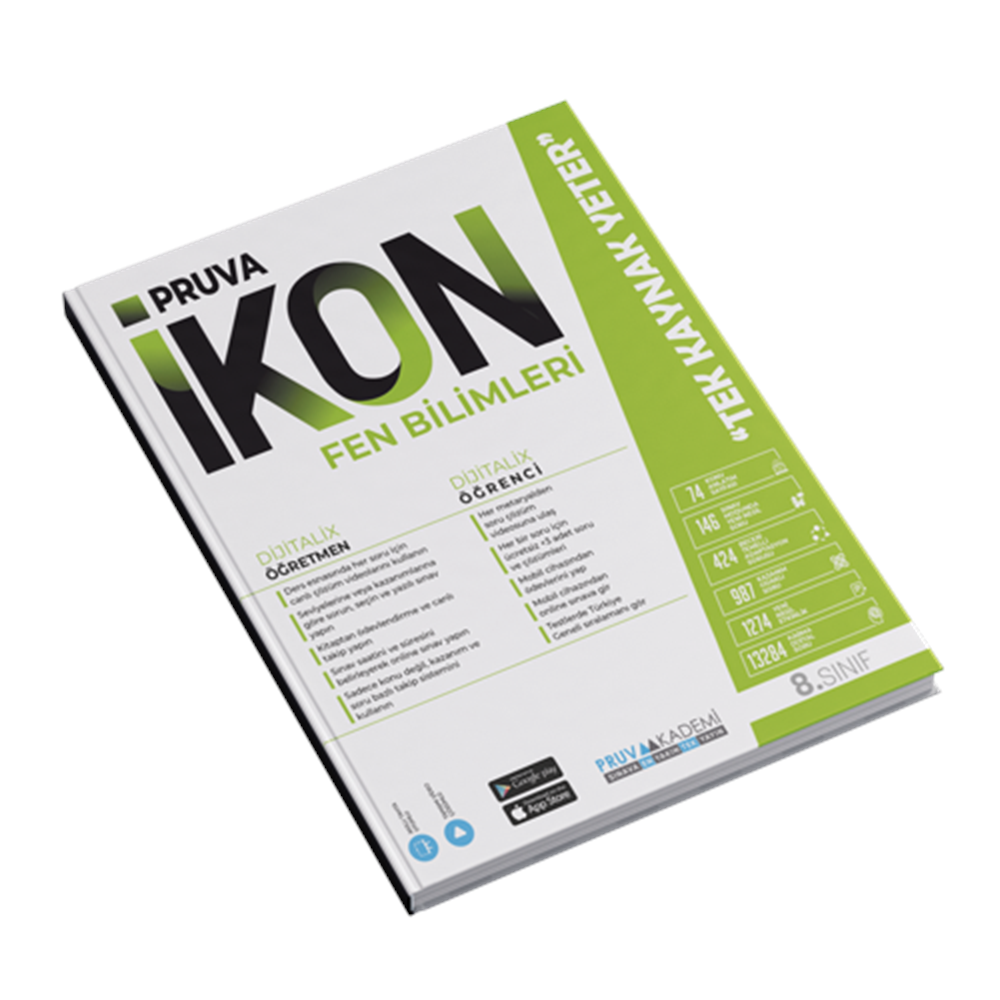 PRUVA 8. SINIF İKON ETKİNLİKLİ SORU BANKASI FEN BİLİMLERİ