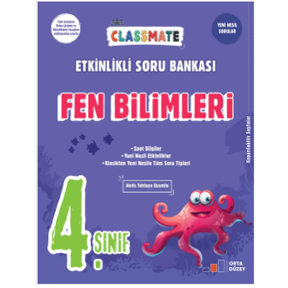 4. Sınıf Classmate Fen Bilimleri Etkinlikli sorubankası