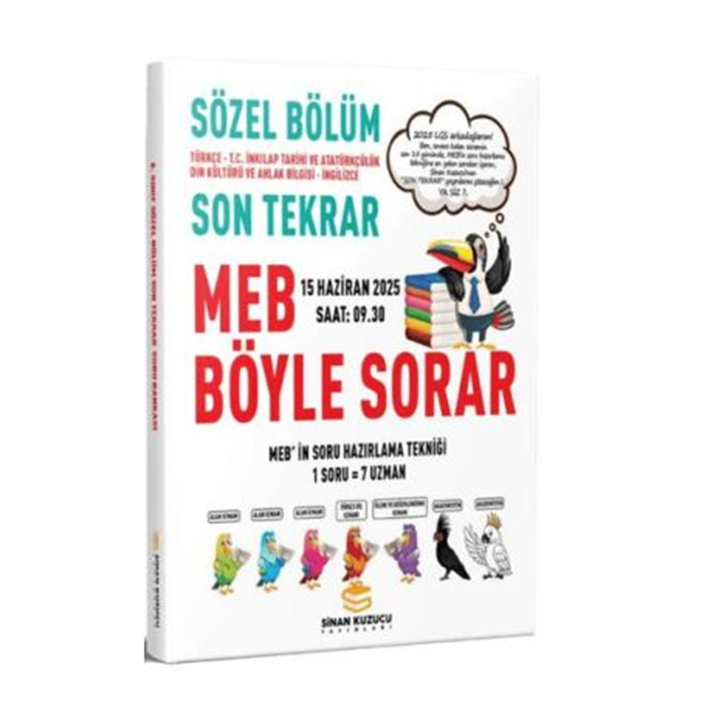 SİNAN KUZUCU YAYINLARI 2025 LGS SON TEKRAR SÖZEL SORU BANKASI