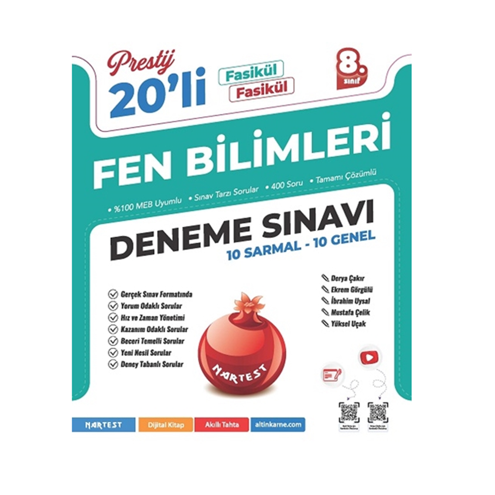 NARTEST 8 PRESTİJ FEN BİLİMLERİ 20 Lİ DENEME