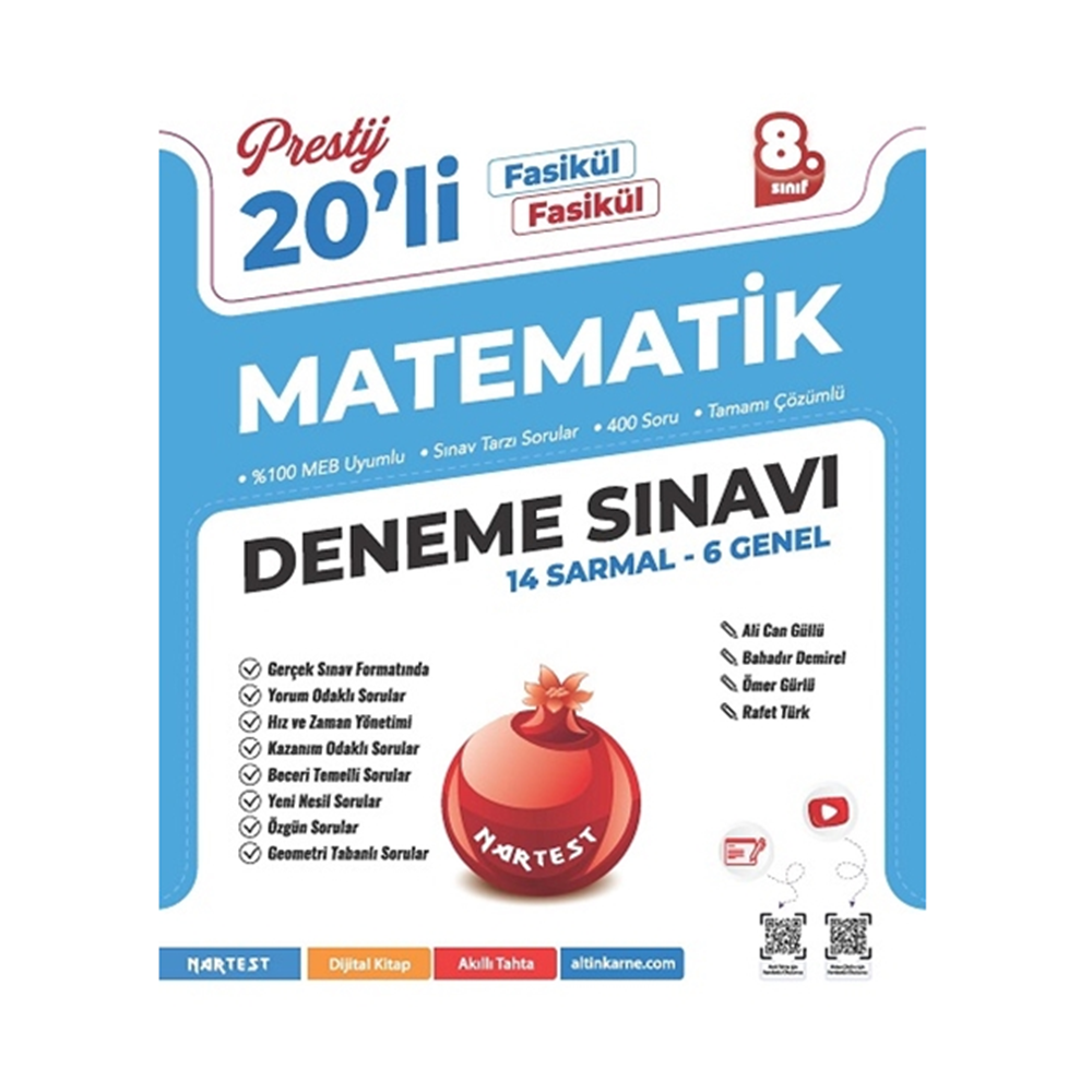 NARTEST 8 PRESTİJ MATEMATİK 20 Lİ DENEME