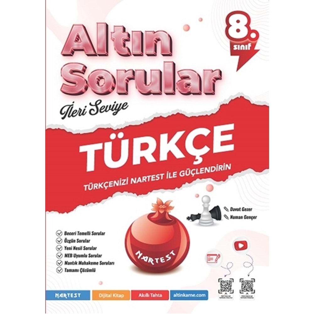 NARTEST 8.SINIF ALTIN SORULAR TÜRKÇE SORU BANKASI