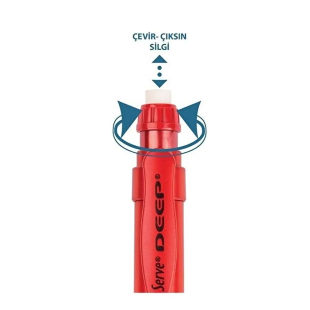SERVE DEEP VERSATİL KALEM 07.MM METALİK KIRMIZI